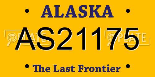 AS21175 Alaska License Plate