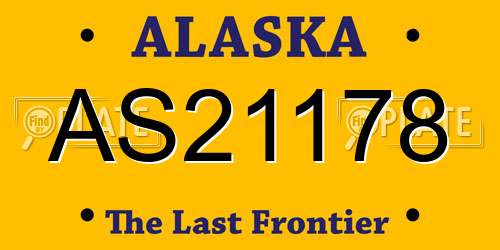 AS21178 Alaska License Plate