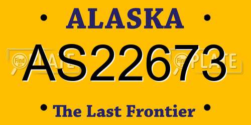 AS22673 Alaska License Plate