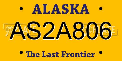 AS2A806 Alaska License Plate