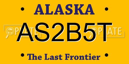 AS2B5T Alaska License Plate
