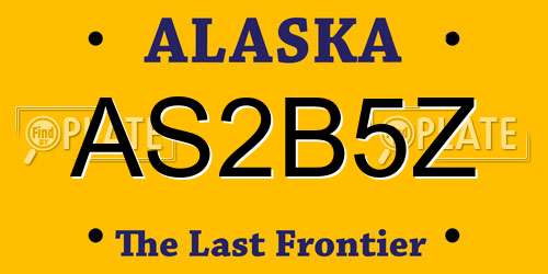 AS2B5Z Alaska License Plate