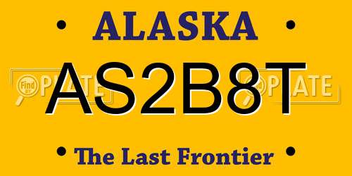 AS2B8T Alaska License Plate