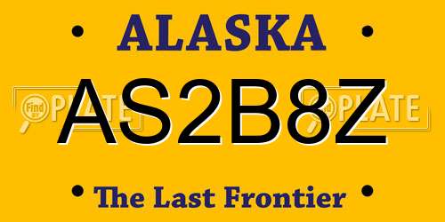 AS2B8Z Alaska License Plate