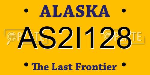 AS2I128 Alaska License Plate
