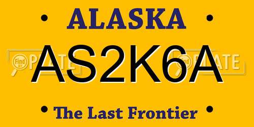 AS2K6A Alaska License Plate