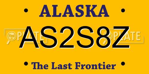 AS2S8Z Alaska License Plate