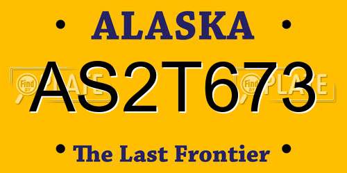 AS2T673 Alaska License Plate