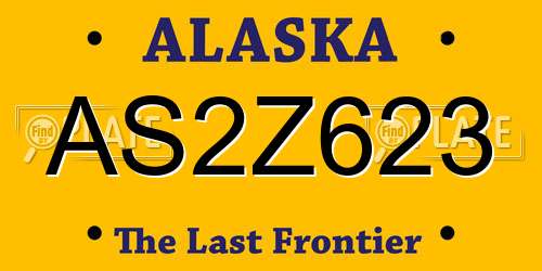 AS2Z623 Alaska License Plate