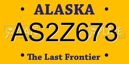 AS2Z673 Alaska License Plate