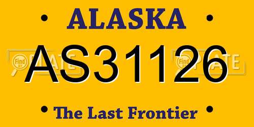AS31126 Alaska License Plate