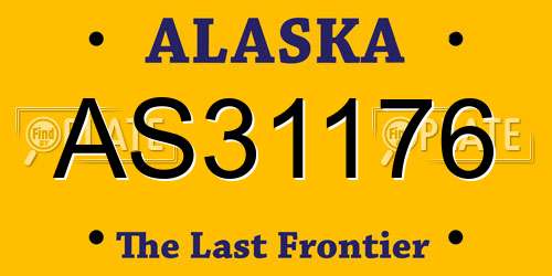AS31176 Alaska License Plate