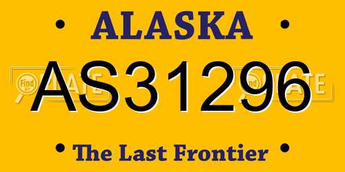 AS31296 Alaska License Plate