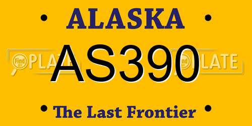 AS390 Alaska License Plate