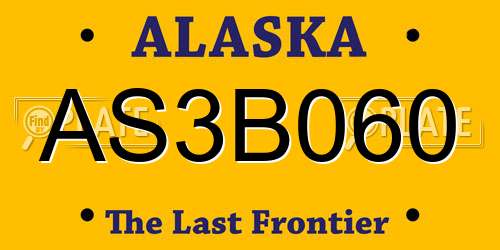 AS3B060 Alaska License Plate