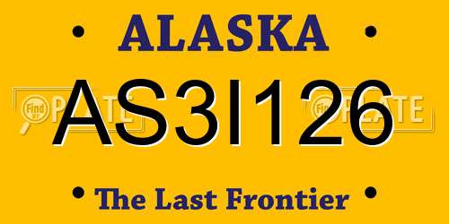 AS3I126 Alaska License Plate