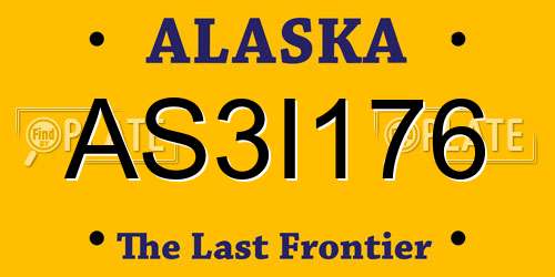AS3I176 Alaska License Plate
