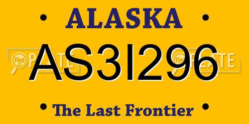 AS3I296 Alaska License Plate