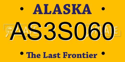 AS3S060 Alaska License Plate