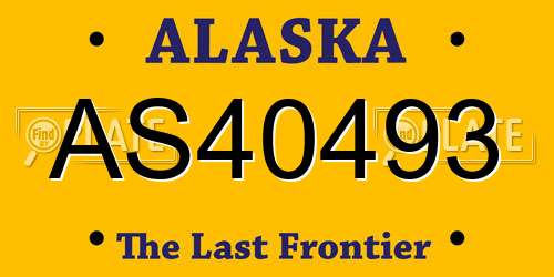 AS40493 Alaska License Plate