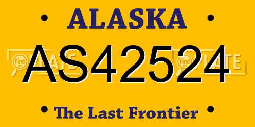 AS42524 Alaska License Plate