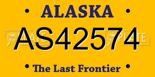 AS42574 Alaska License Plate