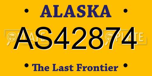 AS42874 Alaska License Plate