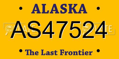 AS47524 Alaska License Plate
