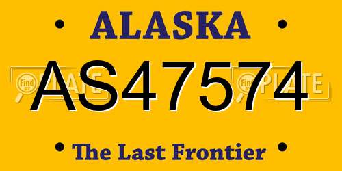 AS47574 Alaska License Plate
