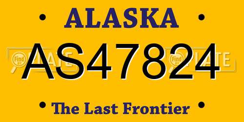 AS47824 Alaska License Plate