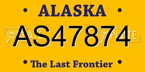 AS47874 Alaska License Plate