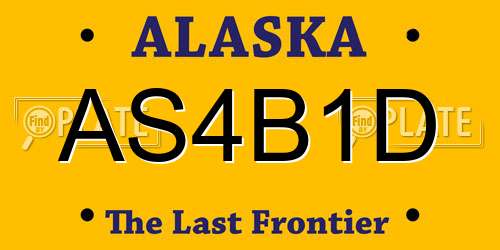 AS4B1D Alaska License Plate