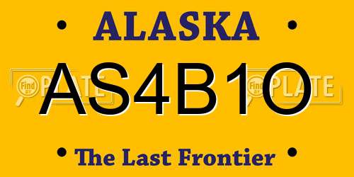 AS4B1O Alaska License Plate