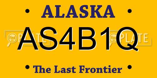 AS4B1Q Alaska License Plate