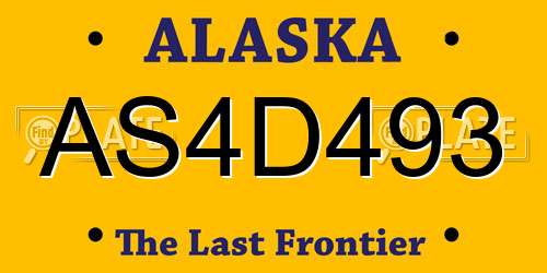 AS4D493 Alaska License Plate