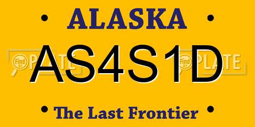 AS4S1D Alaska License Plate