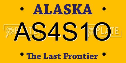 AS4S1O Alaska License Plate