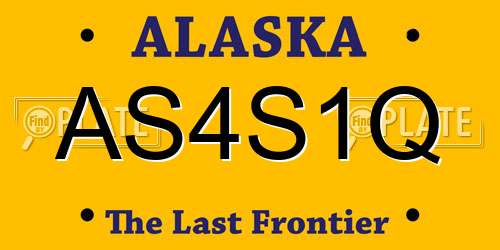 AS4S1Q Alaska License Plate