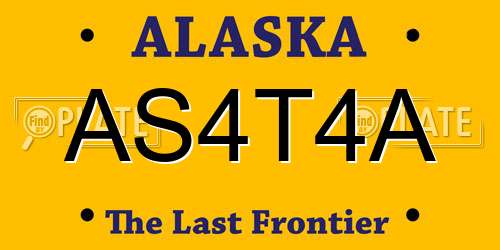 AS4T4A Alaska License Plate
