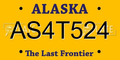 AS4T524 Alaska License Plate