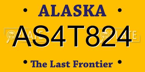 AS4T824 Alaska License Plate