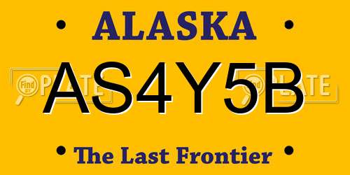AS4Y5B Alaska License Plate