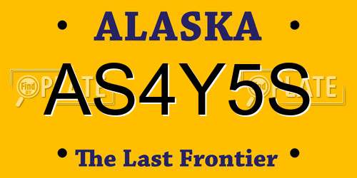 AS4Y5S Alaska License Plate
