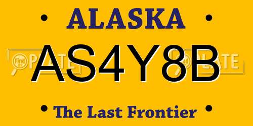 AS4Y8B Alaska License Plate