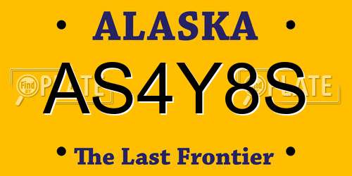AS4Y8S Alaska License Plate