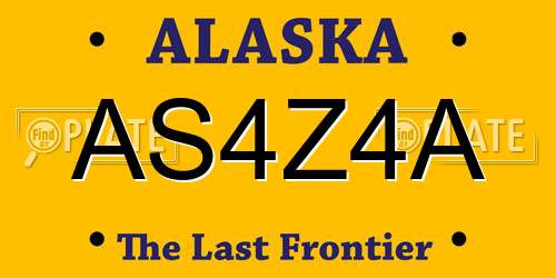 AS4Z4A Alaska License Plate