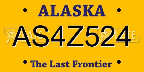 AS4Z524 Alaska License Plate