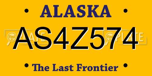 AS4Z574 Alaska License Plate