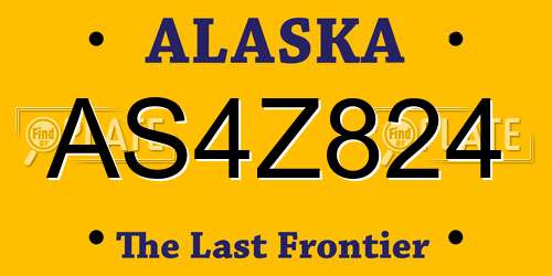AS4Z824 Alaska License Plate