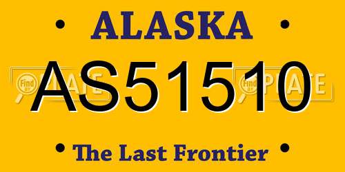 AS51510 Alaska License Plate